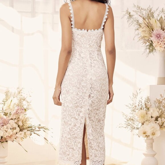 NWT Lulus All My Love For You White Lace Sleeveless Midi Dress - Picture 4 of 9